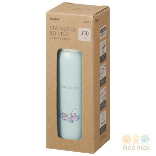 日本直送｜Skater不鏽鋼保溫瓶 350ml｜薄荷綠｜牡蠣寶寶愛麗絲夢遊仙境款 