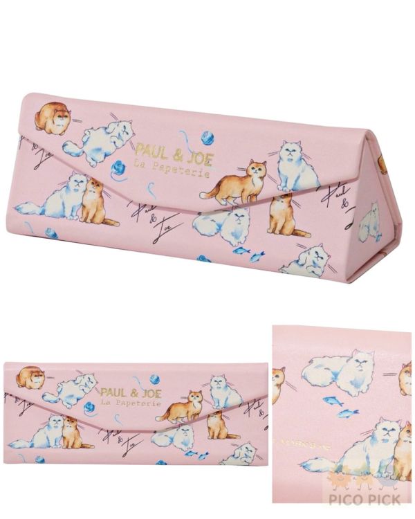 日本正版Paul & Joe 眼鏡盒 9款｜三角摺疊式設計 可折疊不佔空間 內附眼鏡布（Paul & Joe） 