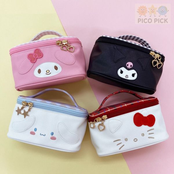 日本正版 Sanrio 手提化妝包／立體收納包｜大耳狗／庫洛米／Hello Kitty／美樂蒂 