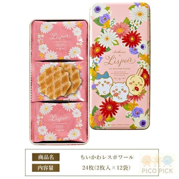 日本 Chiikawa 吉伊卡哇 Lespoir 奶油薄餅禮盒 花朵鐵盒餅乾 
