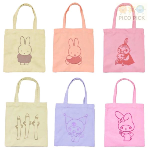 日本正版 刺繡帆布迷你托特包｜手提袋購物袋｜肩背袋｜米飛帆布袋 