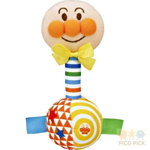 日本｜正版麵包超人 Anpanman 安心寶寶手搖鈴｜新生兒布偶搖鈴 手洗OK 輕量不傷手 感官啟蒙玩具（Anpanman） 