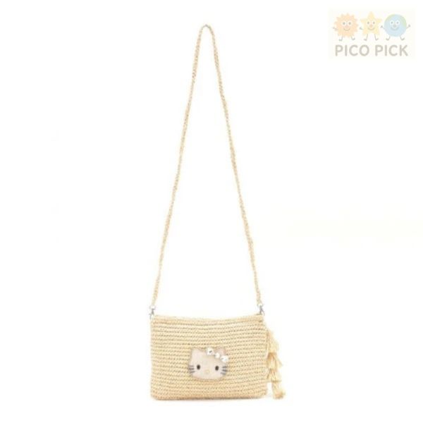 日本 Hello Kitty × MAYGLOBE 手工精緻珠繡草編背包 