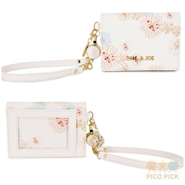 日本 PAUL & JOE 花卉圖案 票卡夾｜通勤證件夾｜可拆式手腕帶｜多卡層設計 