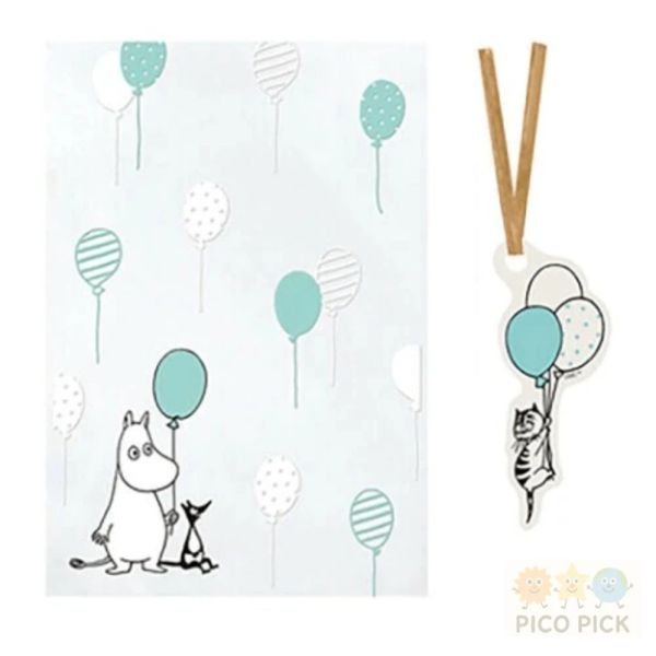 日本直送 【Moomin】氣球圖樣包裝袋 S號 M號（8入／附綁帶） 