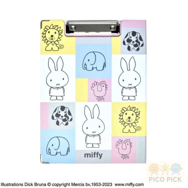 日本 Miffy 米飛兔｜ A4 防潑水摺疊雙面資料夾｜附白板 記錄板 筆記夾 