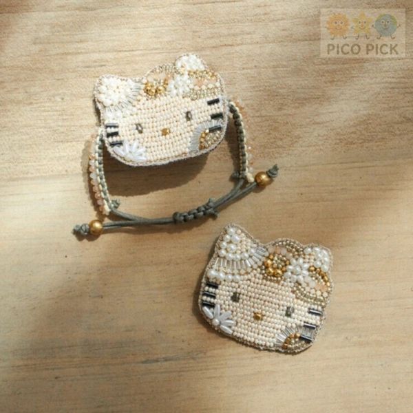 日本手工精緻珠繡｜Hello Kitty × MAYGLOBE 品牌聯名（手環／胸針） 