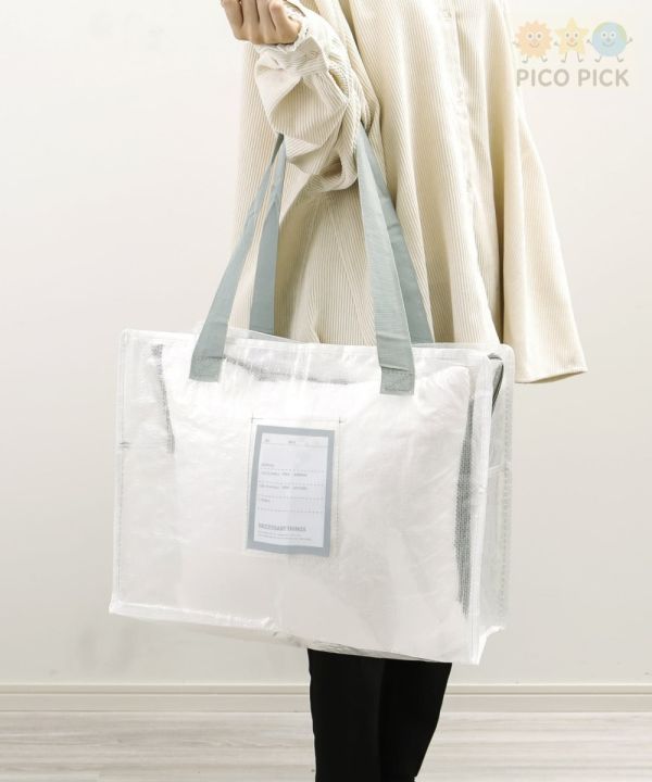 日本直送｜【行李袋/透明收納袋/衣物整理袋】3COINS 透明收納袋 L/LL 