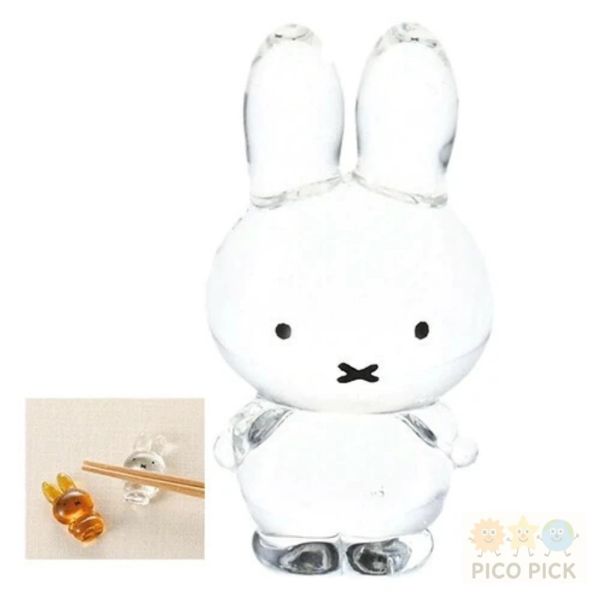 日本直送 【Miffy】玻璃筷架 透明／琥珀色（兔兔造型可愛餐桌小物） 