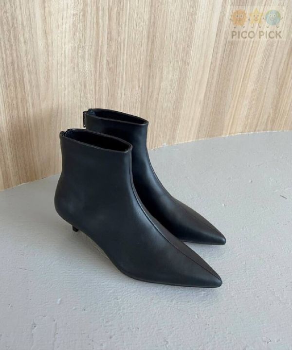 日本直送｜Le Talon 短筒尖頭低跟短靴（4色可選） 