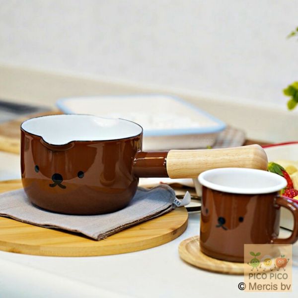 日本直送｜富士琺瑯 FUJIHORO × Miffy & Boris Face 白色琺瑯系列｜牛奶鍋／雙耳鍋／附蓋醬汁鍋 