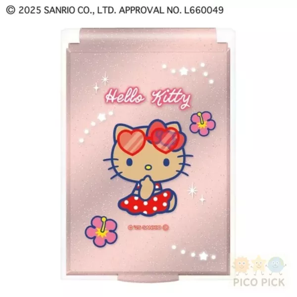 日本 直送【預購】Sanrio 日燒×夜間泳池派對 卡片鏡 卡片型鏡子 日本製 隨身折疊梳 