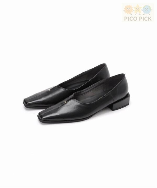 日本直送｜Le Talon 方頭金屬飾低跟鞋（3色可選） 