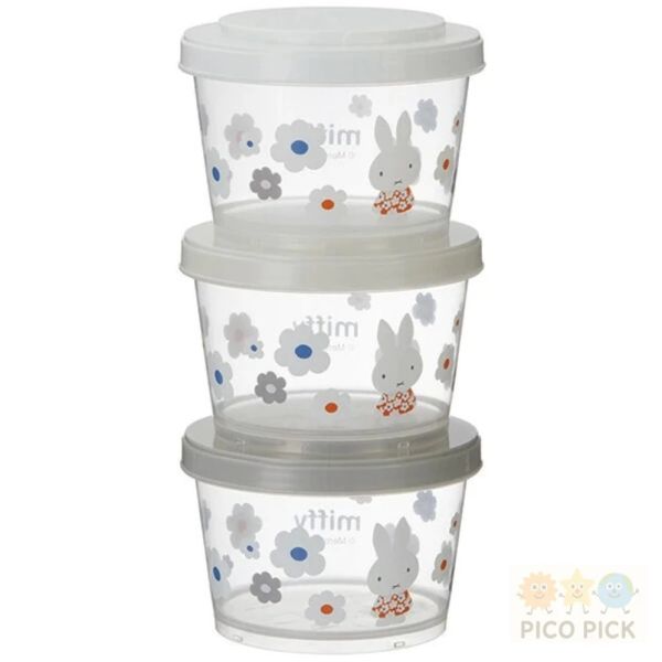 日本 直送 《miffy 米菲兔》日本製圓形保鮮盒 3件組／密封防漏／微波可用 