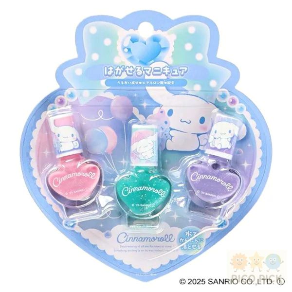 日本｜Shobido可撕式兒童安全指甲油 3入組｜三麗鷗/冰雪奇緣/迪士尼公主/兒童指甲彩繪 安全水性指甲油 不需去光水 