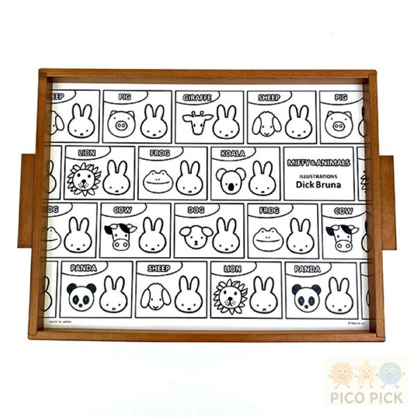 日本 日本製Miffy 米飛兔 木製托盤｜餐盤 點心盤 收納盤 茶盤 