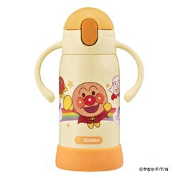 日本【象印 Zojirushi】麵包超人 Anpanman 兒童不鏽鋼吸管保溫杯 320ml｜雙把手 學習水壺 