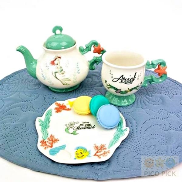 現貨當日出 日本迪士尼 小美人魚 Ariel 系列陶瓷餐具｜茶壺／馬克杯／甜點盤／水杯 