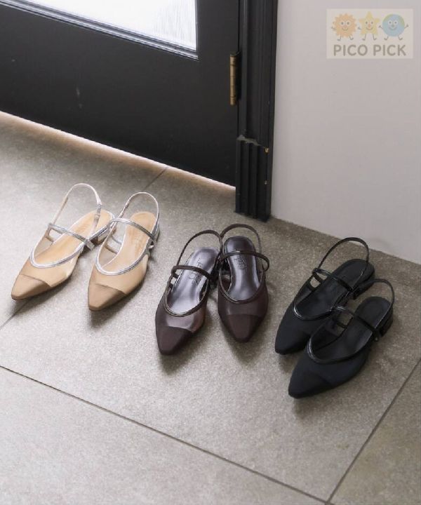 日本直送｜Le Talon銀邊透膚尖頭平底鞋 全系列代購 