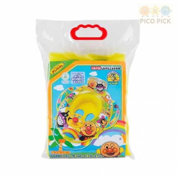 日本正版 ｜麵包超人嬰幼兒充氣泳圈 附方向盤與安全座位 