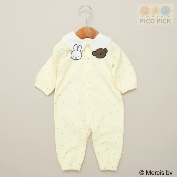 日本｜Branshes × 米飛兔 MIFFY 2WAY連身衣 粉紅/米黃｜寶寶長袖睡袍 均碼 Branshes 米飛兔 連身衣、2WAY 睡袍、日本嬰兒服飾、米飛兔寶寶衣、日本童裝代購