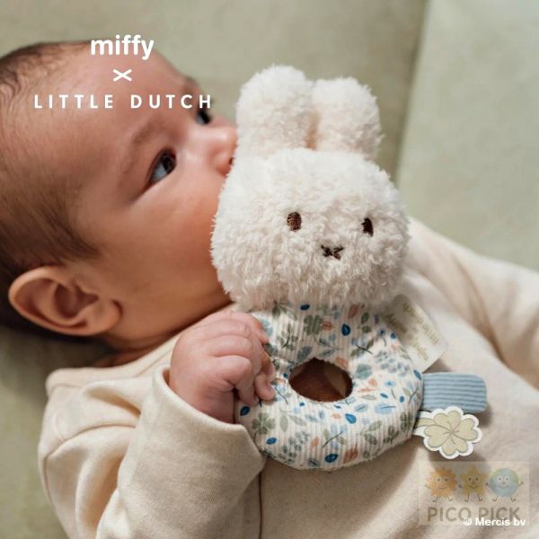 日本直送｜Miffy × Little Dutch 幸運花系列｜嬰兒安撫巾 / 手搖鈴 / 珠珠搖鈴 新生兒禮物 彌月禮盒推薦 