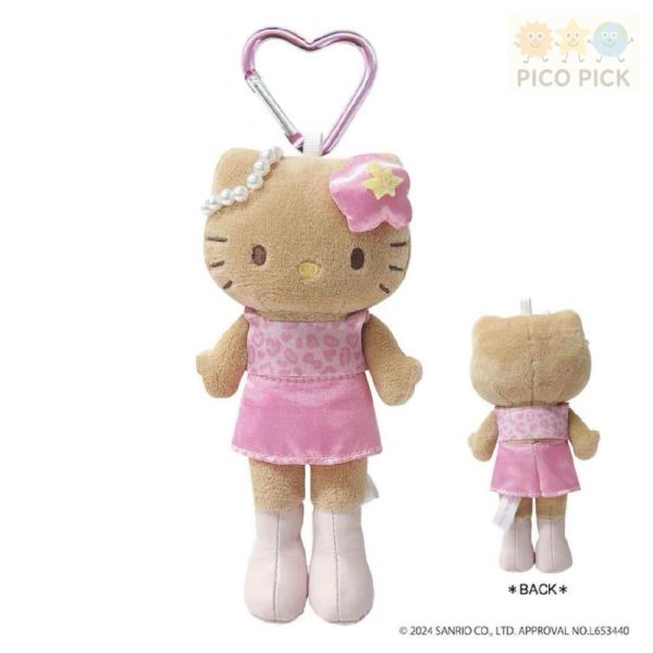 日本正版｜Hello Kitty 長腿造型掛飾娃娃 3款｜豹紋咖／豹紋粉／黑色禮服 Hello Kitty 娃娃吊飾、三麗鷗掛飾、長腿Kitty吊飾、Hello Kitty 鑰匙圈、Kitty公仔吊飾
