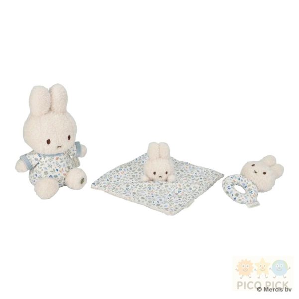 日本直送｜Miffy x Little Dutch聯名款幸運花禮盒三件組|嬰兒玩具組 新生兒禮物 彌月禮 安撫巾＋搖鈴＋絨毛玩偶｜ 