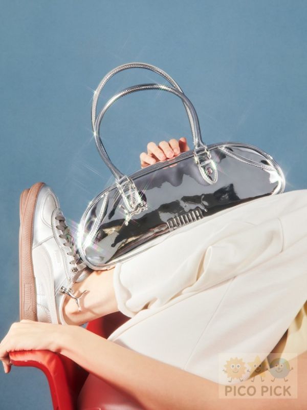 日本限定 Emmi x Puma十周年限定銀色波士頓包 