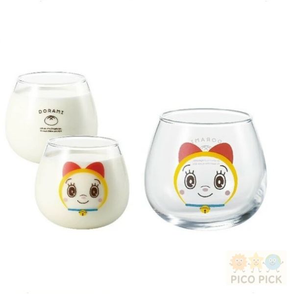 日本直送 日本正版哆啦A夢搖搖玻璃杯｜哆啦美 Doraemon 透明水杯 茶杯 酒杯 320ml 