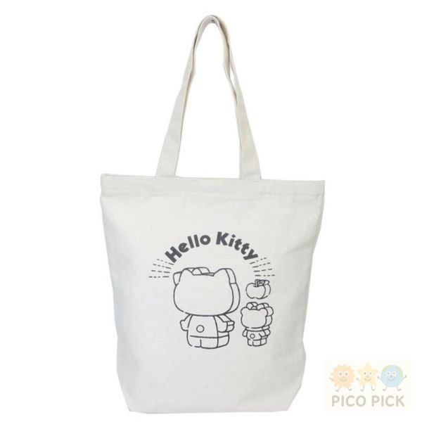 日本直送｜Hello Kitty 復古剪影托特包 大容量手提袋 拉鍊開口款 