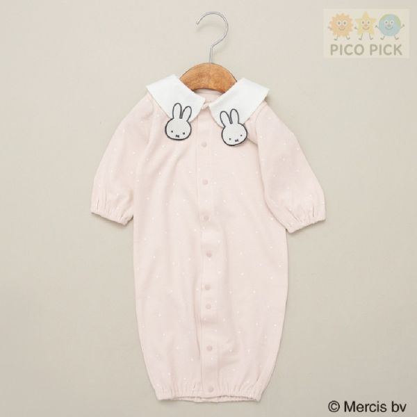 日本｜Branshes × 米飛兔 MIFFY 2WAY連身衣 粉紅/米黃｜寶寶長袖睡袍 均碼 Branshes 米飛兔 連身衣、2WAY 睡袍、日本嬰兒服飾、米飛兔寶寶衣、日本童裝代購