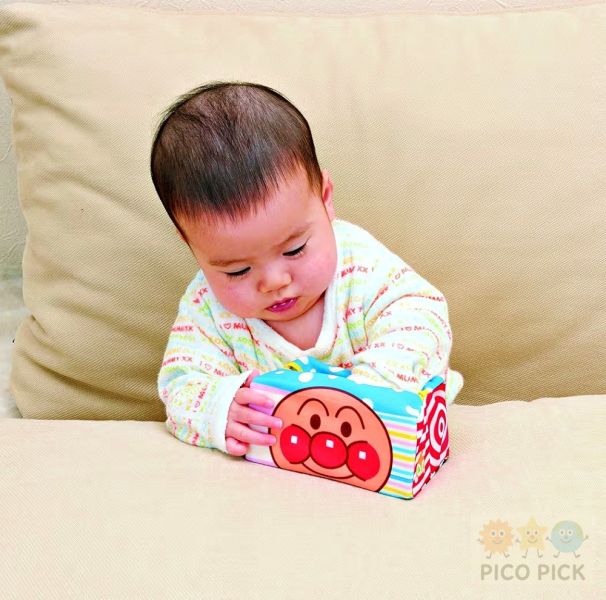 日本 麵包超人 表情抽取布安撫玩具｜抽抽樂布巾｜寶寶感官啟蒙玩具 