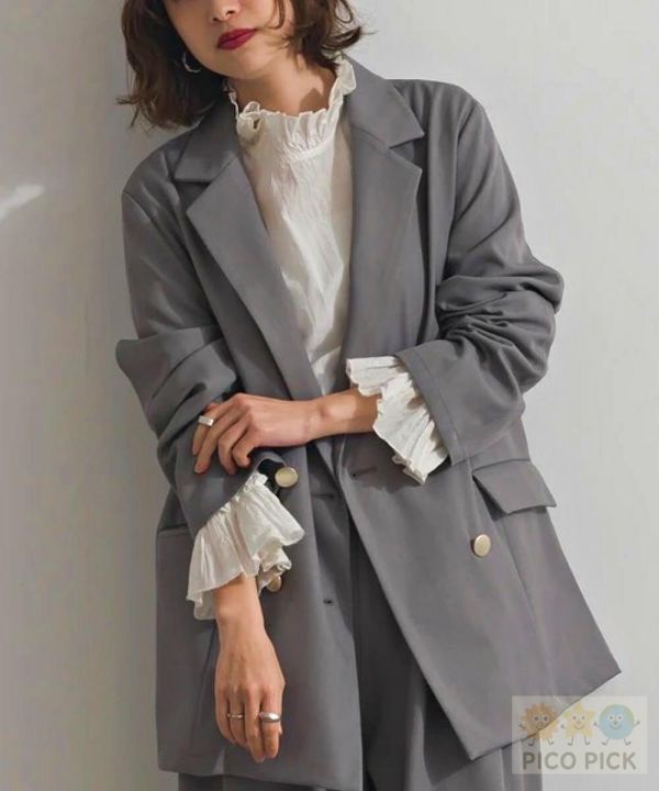 2026春裝 日本Elencare Due to 雙排釦西裝外套 質感西裝外套 套裝外套 休閒正式兩用外套 