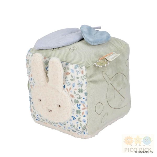 日本直送｜Little Dutch × Miffy 幸運花朵探索方塊玩具｜寶寶啟蒙布積木 米飛布書感官玩具 新生兒安撫玩具 
