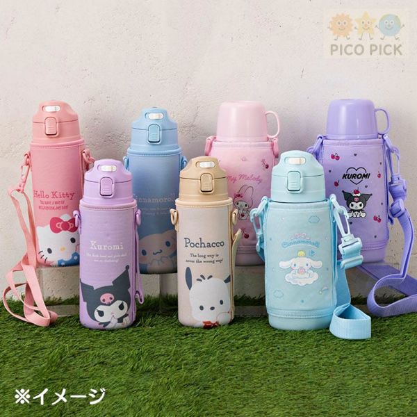 日本直送 Sanrio 三麗鷗 2WAY 不鏽鋼水壺｜兒童兩用保溫瓶附斜背水壺袋｜直飲／杯蓋水壺｜My Melody／大耳狗/庫洛米 三麗鷗水壺、兒童兩用保溫瓶、附斜背水壺袋、不鏽鋼保冷保溫水壺、直飲水壺、杯蓋水壺、My Melody 水壺、Cinnamoroll 水壺、Kuromi 水壺