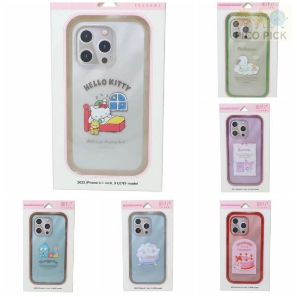日本正版｜Sanrio 三麗鷗 iPhone 15 Pro透明邊框手機保護殼（6.1吋 三鏡頭） 