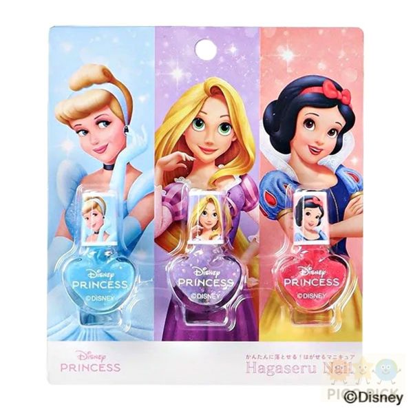 日本｜Shobido可撕式兒童安全指甲油 3入組｜三麗鷗/冰雪奇緣/迪士尼公主/兒童指甲彩繪 安全水性指甲油 不需去光水 
