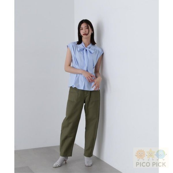 日本直送｜N. by NATURAL BEAUTY BASIC 夏季綁帶無袖襯衫｜領口蝴蝶結設計上衣 