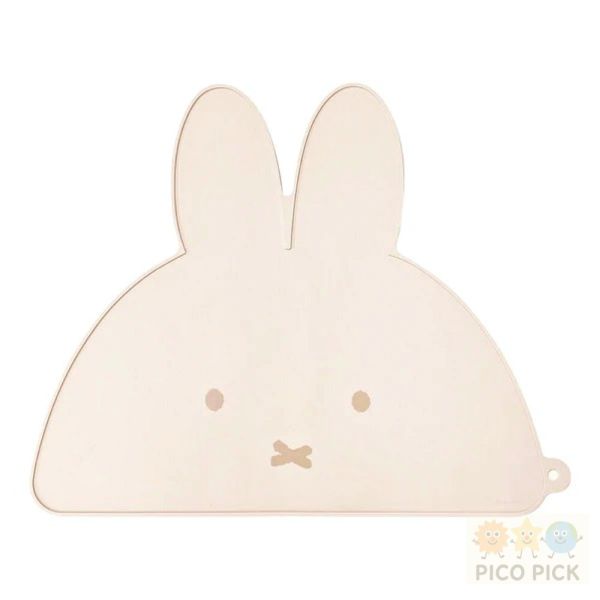 日本 Miffy 兔臉造型矽膠餐墊｜白色／摩卡色｜防滑止水桌墊 餐桌墊 兒童餐墊 