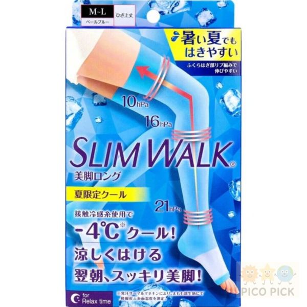 日本直送 Slim Walk 夏季限定涼感壓力襪／新款減壓睡眠美腿襪（M-L） 