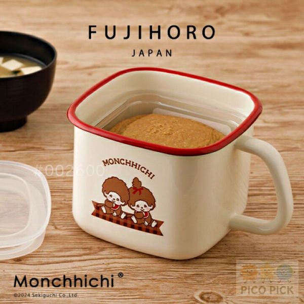 日本FUJIHORO 富士琺瑯 × Monchhichi 琺瑯餐廚系列 ｜馬克杯／手沖壺／牛奶鍋／湯鍋／焗烤皿／保鮮盒／味噌罐｜琺瑯鍋｜可直火加熱｜廚房收納 