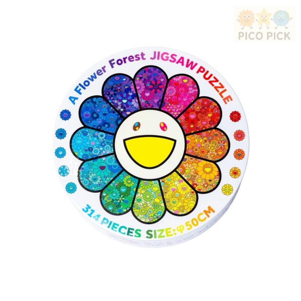 日本【Takashi Murakami】村上隆A Flower Forest Jigsaw Puzzle 拼圖（314片／直徑50cm） 2025最新款 