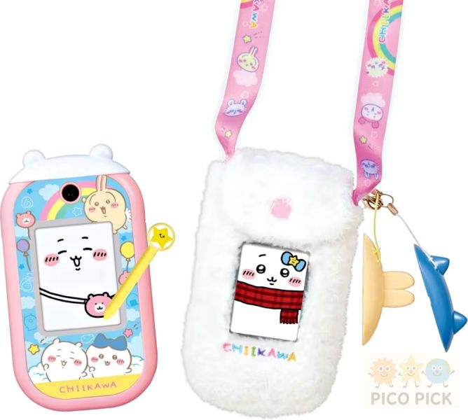CHIIKAWA 吉依卡娃角色互動拍照手機組（含毛絨斜背袋＋造型上蓋＋觸控筆） 