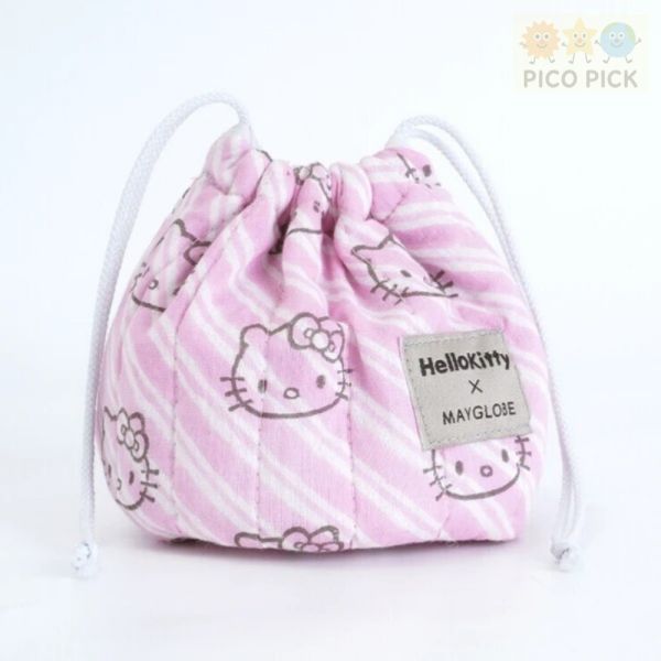 日本【Hello Kitty × MAYGLOBE】手工刺繡束口袋 