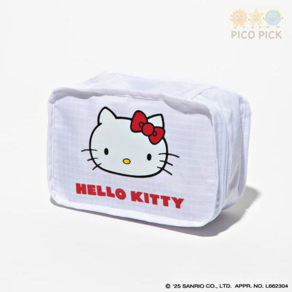 日本直送 日本正版夢幻聯名HELLO KITTY × KUMATAN 聯名旅行袋｜收納袋四件組｜可折疊收納 