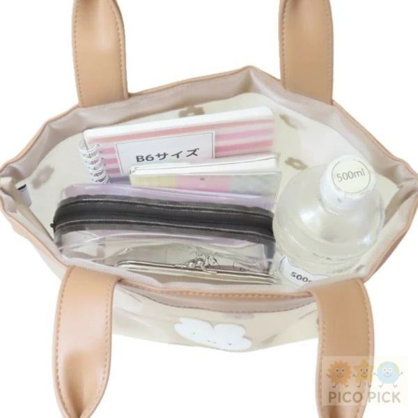 日本直送｜Miffy 櫻花花紋透氣網眼迷你托特包｜兩色可選（灰／米） 