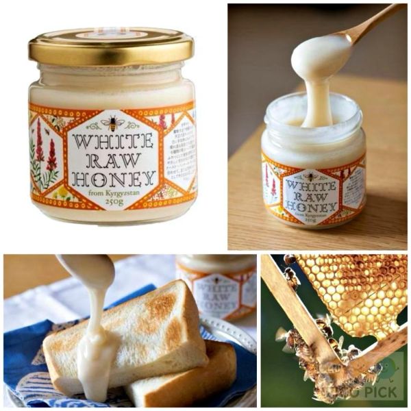 日本 WHITE RAW HONEY 吉爾吉斯產白蜂蜜 250g 天然生蜂蜜 高山蜂蜜 