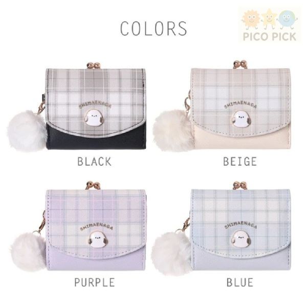 日本直送Coboca+毛球迷你三折短夾｜附卡夾與零錢袋｜錢包 