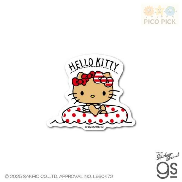 日本正版｜日燒Hello Kitty造型貼紙（2025夏季限定款）｜日曬Kitty 單款／整組販售 
